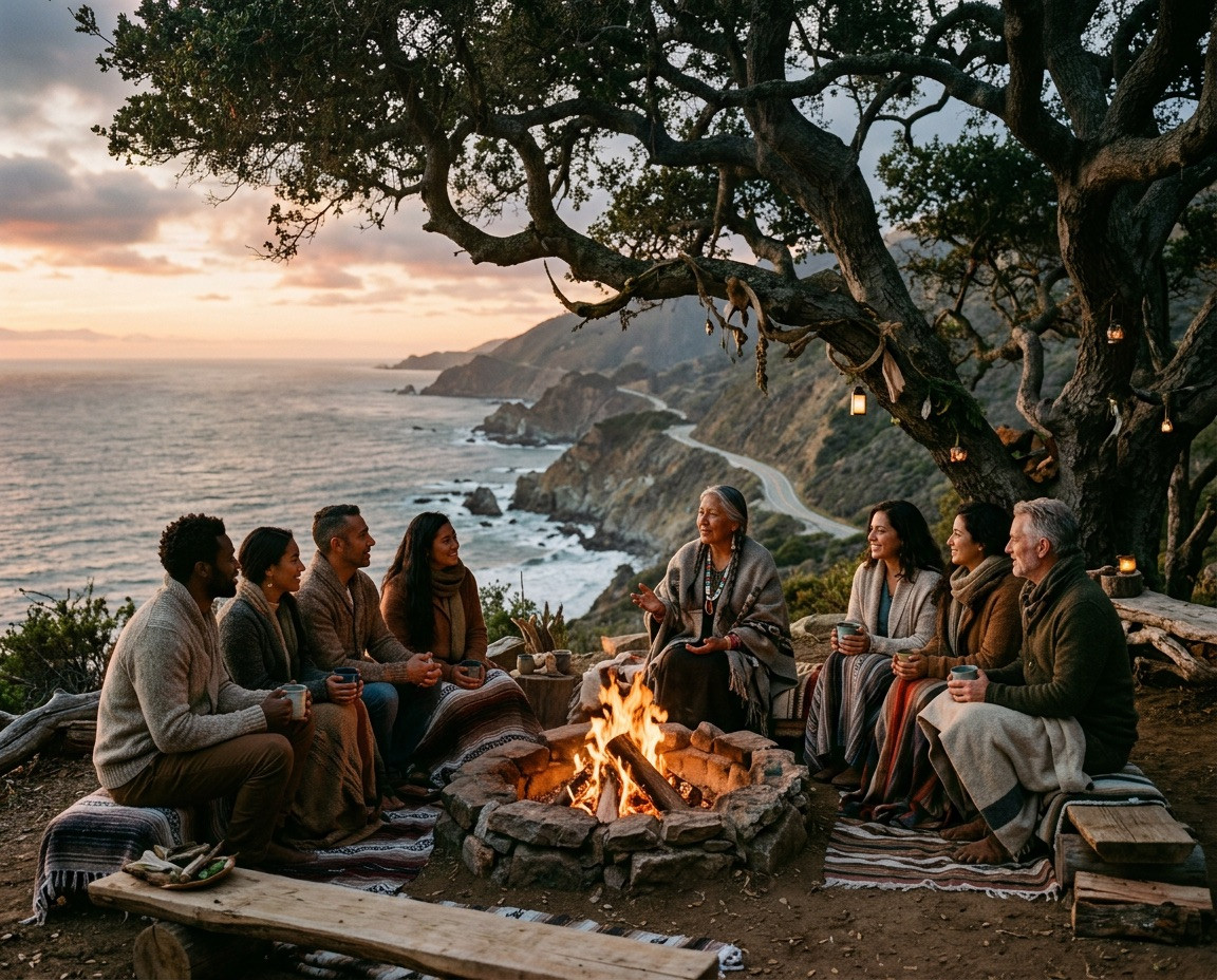 Small gathering of diverse people